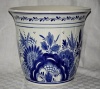 pot de fleur cramique dcor floral Delft Pays-Bas RAM  H: 20,90