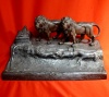 Antique French Rgule inkstand with lions