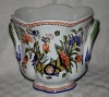 ceramic flower pot with floral Decor Rouen