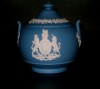 Wedgwood England Zuckerdose 1953 Pale Blue Jasper EIIR